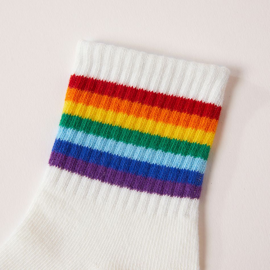 Baby / Toddler / Kid Rainbow Knitted Socks White big image 3