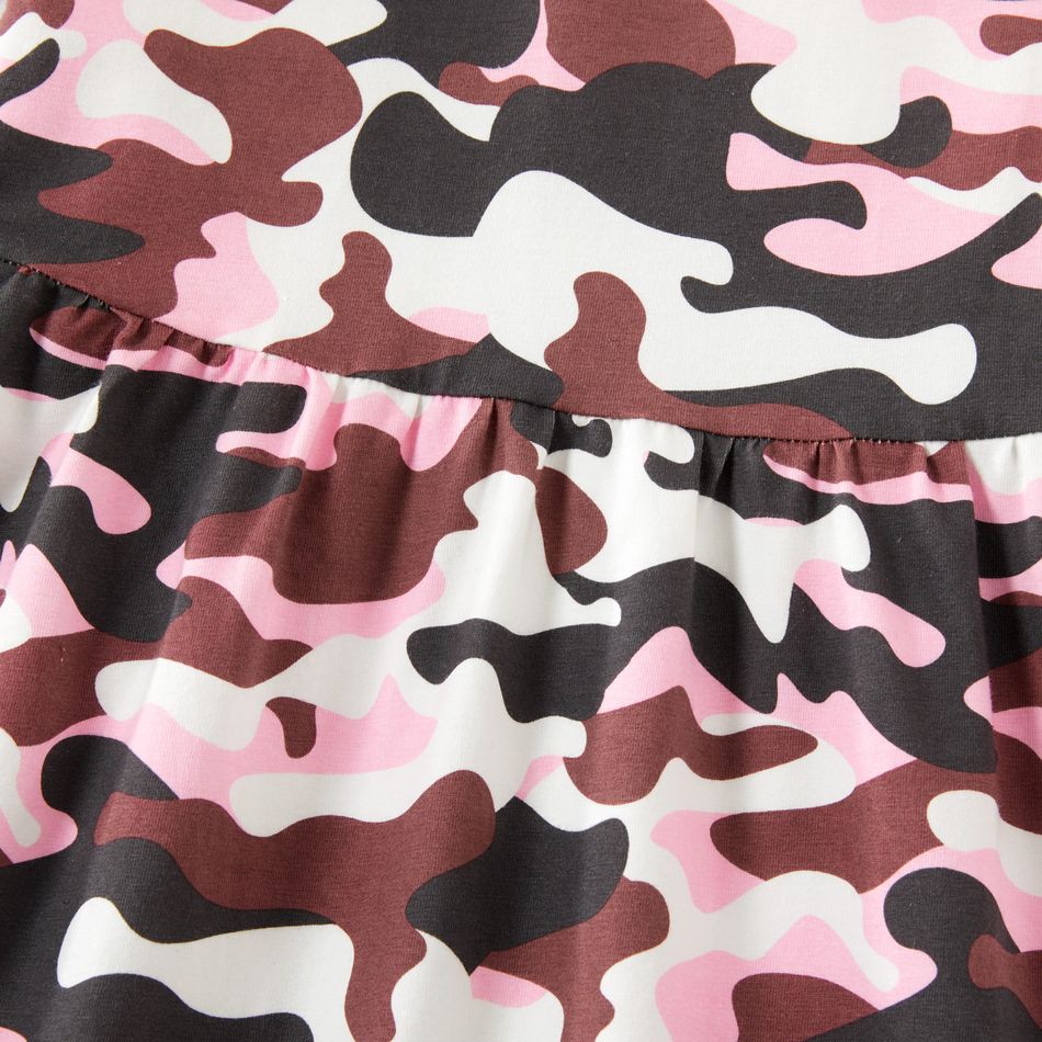 3-piece Camouflage Letter Allover Short-sleeve Dress Multi-color big image 4