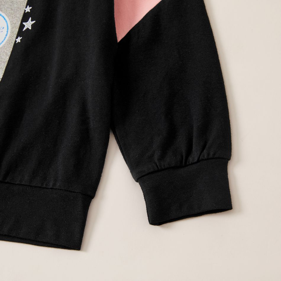 Criança Conjuntos Menina Costuras de tecido Fato de manga comprida e calças Preto big image 9
