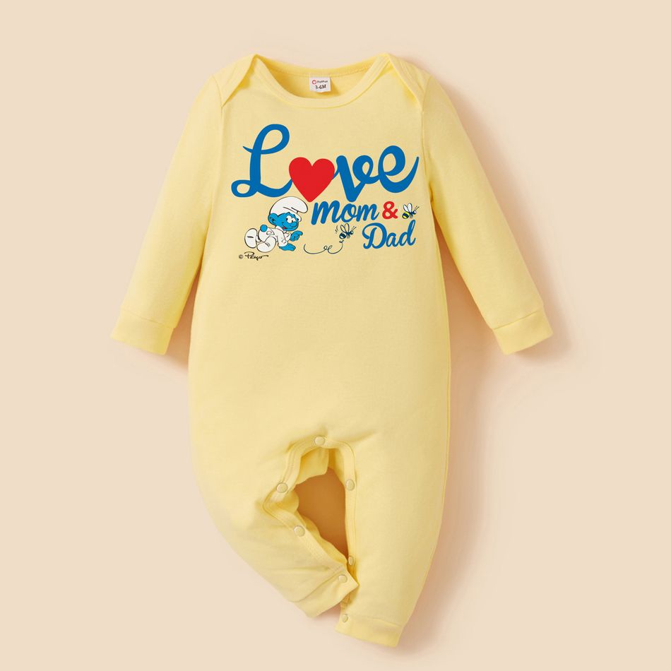 Smurfs Baby Boy/Girl 100% Cotton Romper/Bodysuits Pale Yellow