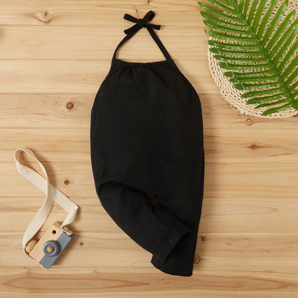 Baby / Toddler Girl Casual Solid Jumpsuits Black