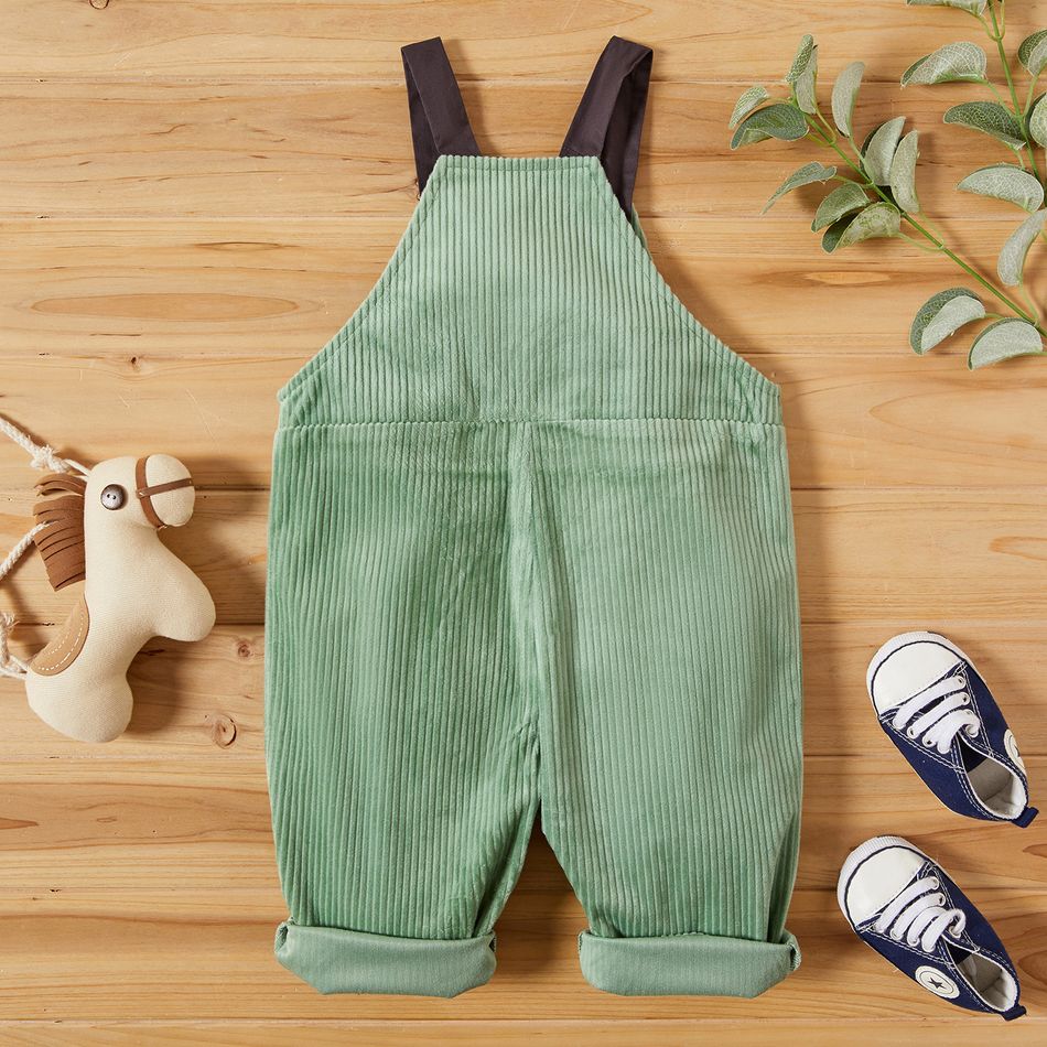 Baby Boy Solid Overalls Green big image 3