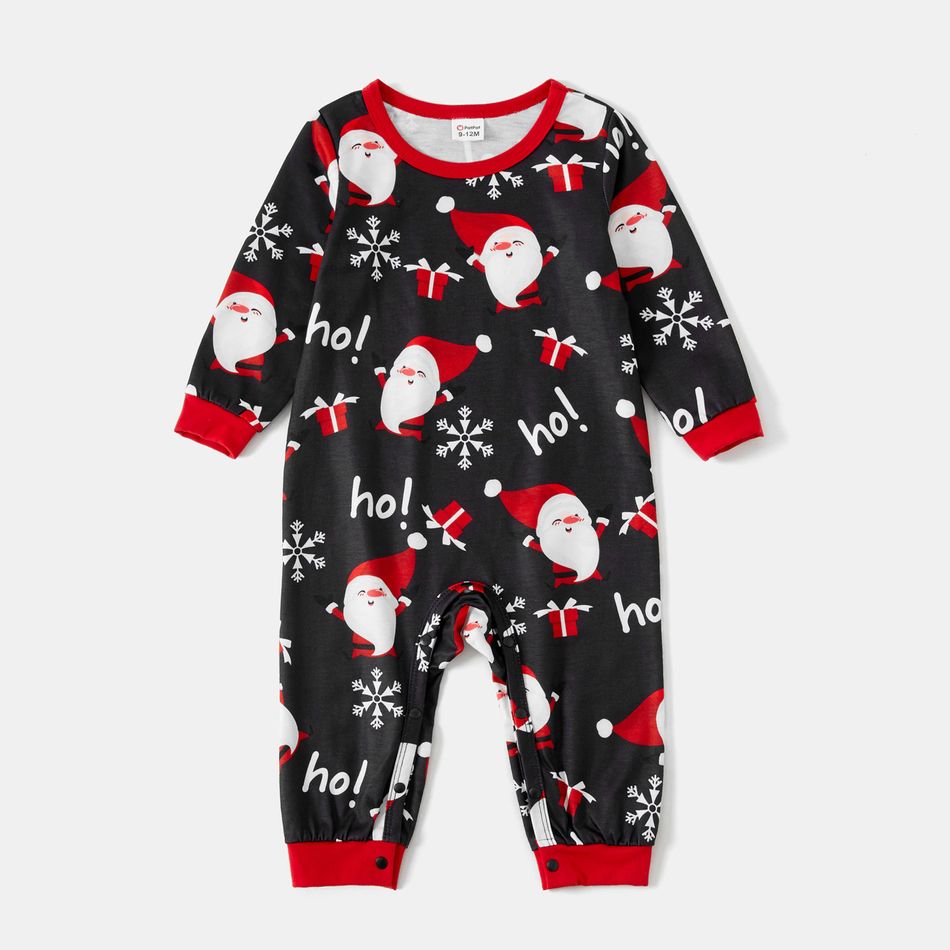 Natal Look de família Manga comprida Conjuntos de roupa para a família Pijamas (Flame Resistant) Bloco de Cor big image 5