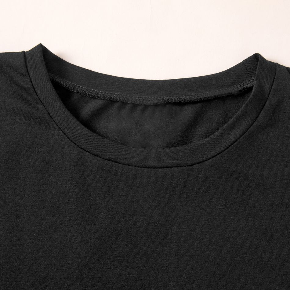 Criança Menino Bolso cosido Camuflado Manga curta T-shirts Preto big image 6