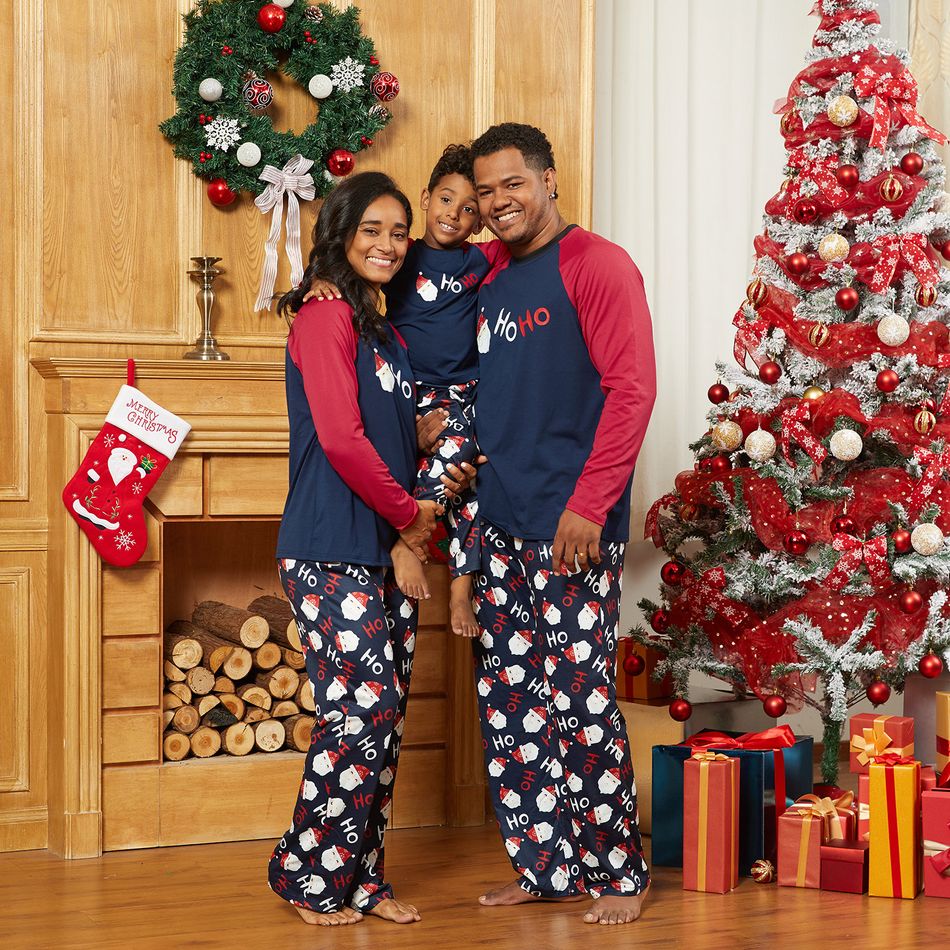 Christmas Santa ' HO HO ' Family Matching Pajamas Sets (Flame Resistant) Multi-color