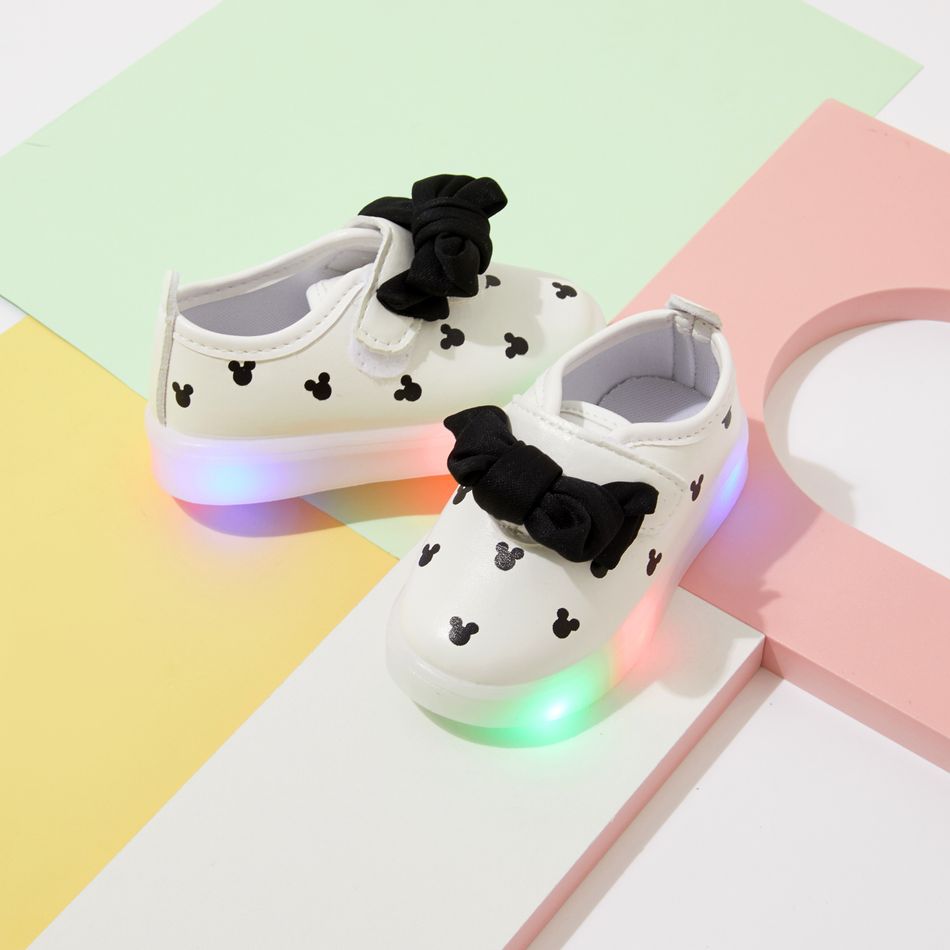 Toddler / Kid Bow Decor Velcro Closure Light Shoes White