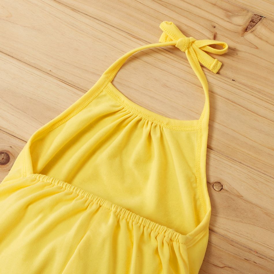 Baby / Toddler Girl Casual Solid Jumpsuits Yellow big image 4