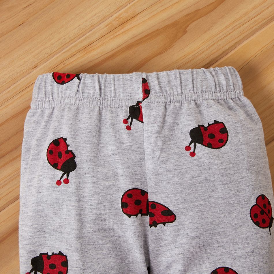 2pcs Ladybug Pattern Bowknot Decor Long-sleeve Baby Set Red big image 5