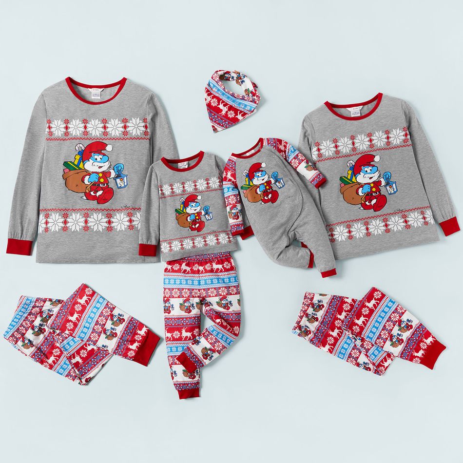 Os Smurfs Look de família Manga comprida Conjuntos de roupa para a família Pijamas (Flame Resistant) Cinzento big image 2