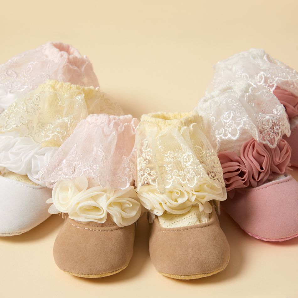 Baby Girl Lace Ruffle Socks White big image 9