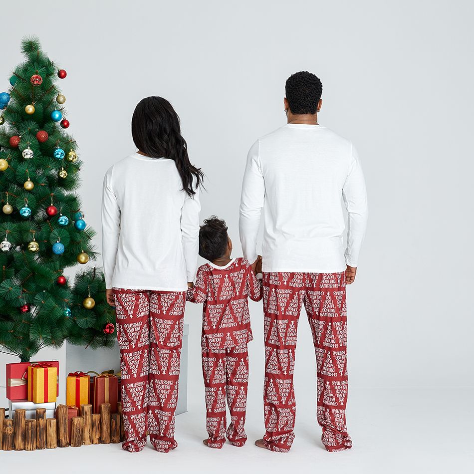 Natal Look de família Manga comprida Conjuntos de roupa para a família Pijamas (Flame Resistant) Branco big image 10
