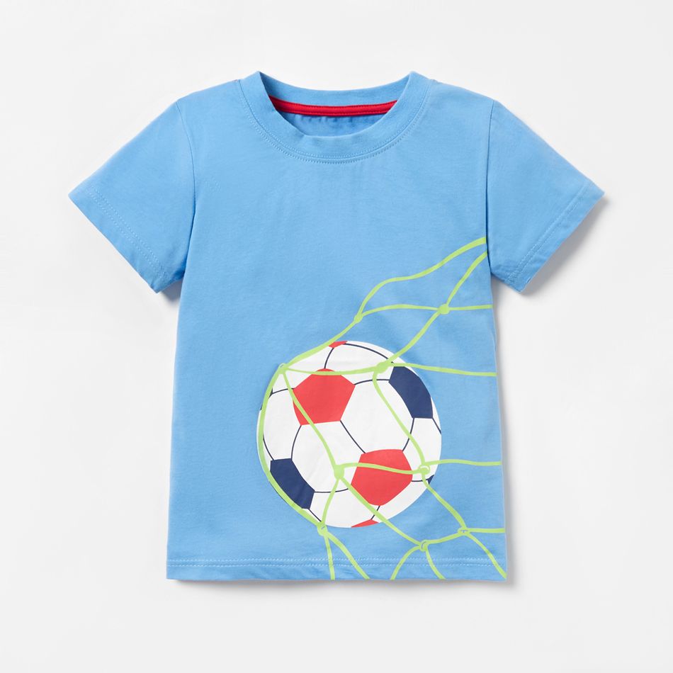 Football Print Short-sleeve Tee for Toddlers / Kids Blue