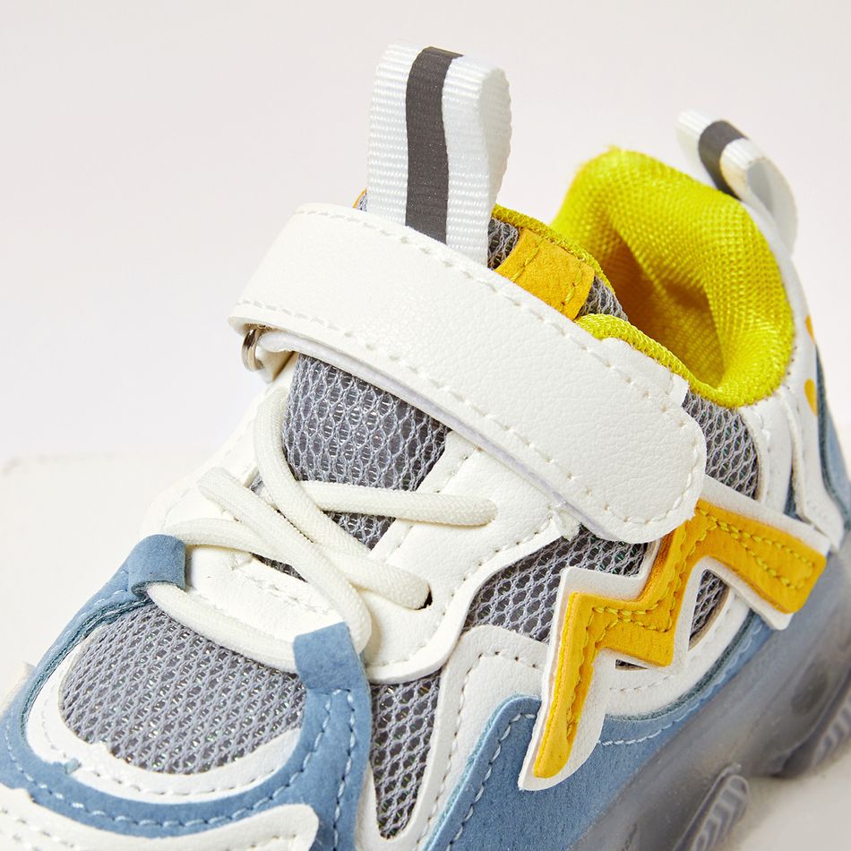 Toddler / Kid LED Velcro Closure Breathable Sports Shoes Grey big image 4