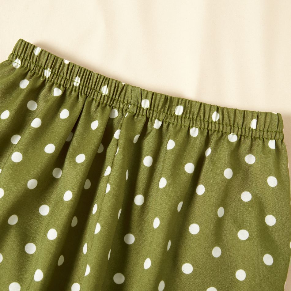 calça repelente de mosquitos de bolinhas casuais para meninas Verde Escuro big image 5