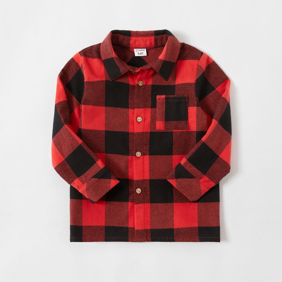 Mosaic Family Matching Cotton Christmas Sets(Bowknot Tank Dresses - Plaid Button Front Shirts- Rompers) Red big image 11