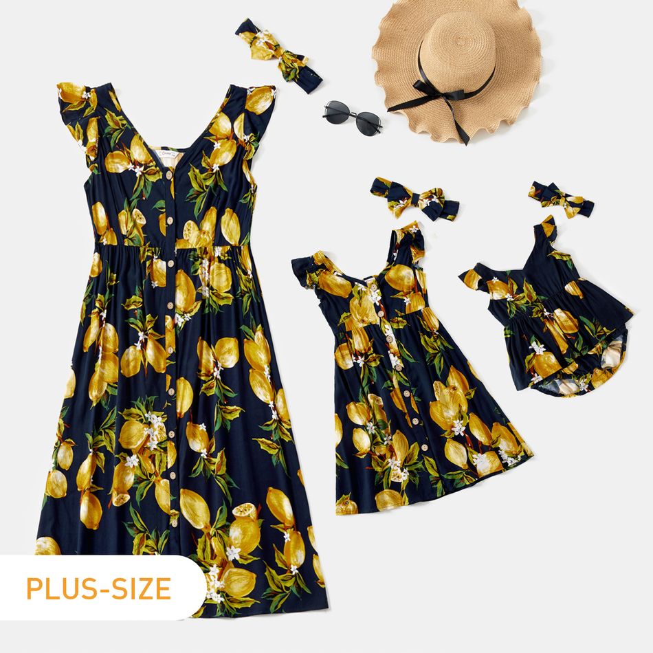 Floral Allover Sleeveless Matching Blue Midi Tank Dresses Royal Blue