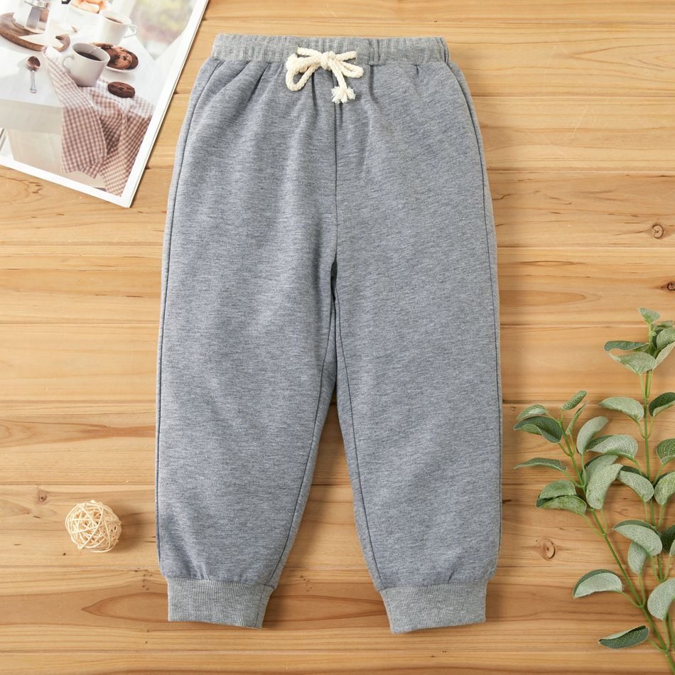 Toddler Unisex Solid Casual Pants Grey