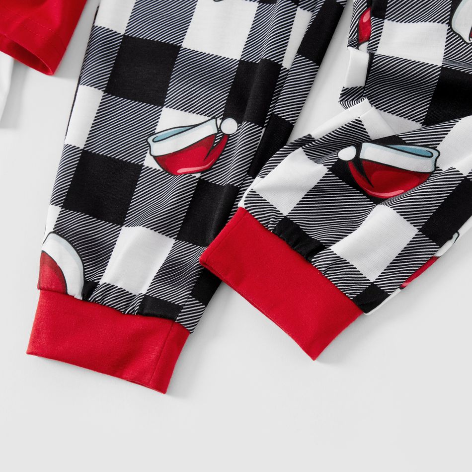 Christmas and Santa Pattern Print Raglan Long-sleeve Family Matching Sets(Flame asistant ) Red/White big image 8