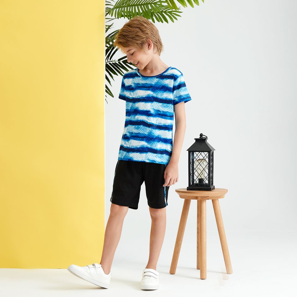 Fashionable Kid Boy Stripe Colorblock 2-piece Casual Set Multi-color big image 6