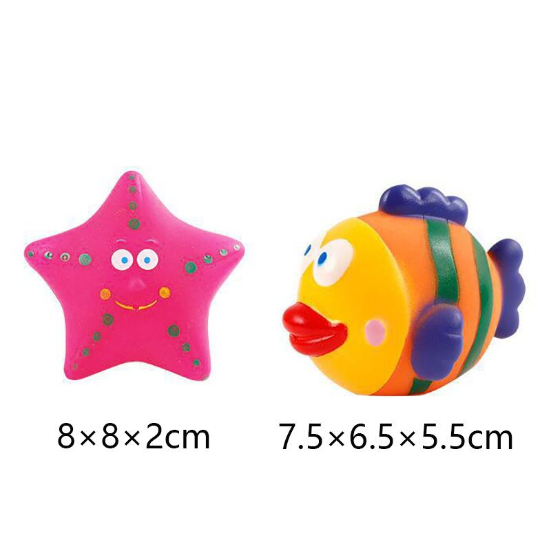 6-pcs Baby Bath Toys Squeeze Float Animals Bathroom Swimming Water Toys Blue big image 9