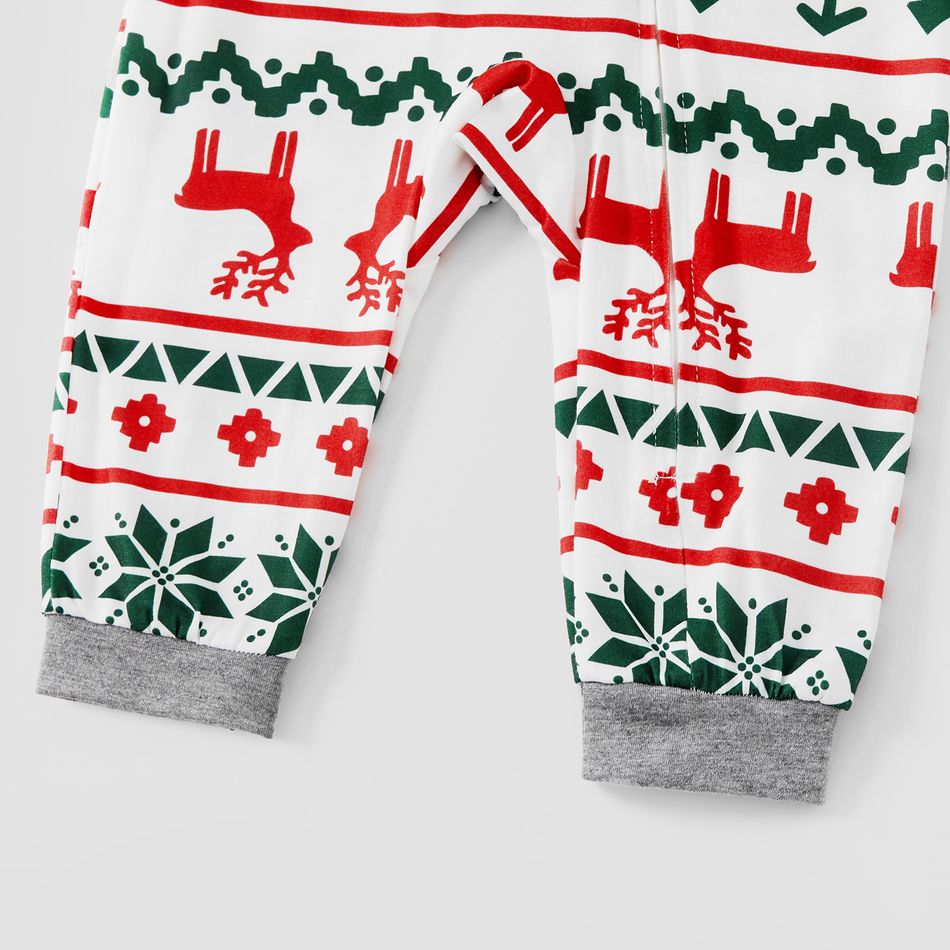 Allover Christmas Print Long-sleeve Family Matching Pajamas Set(Flame Resistant) Multi-color big image 11