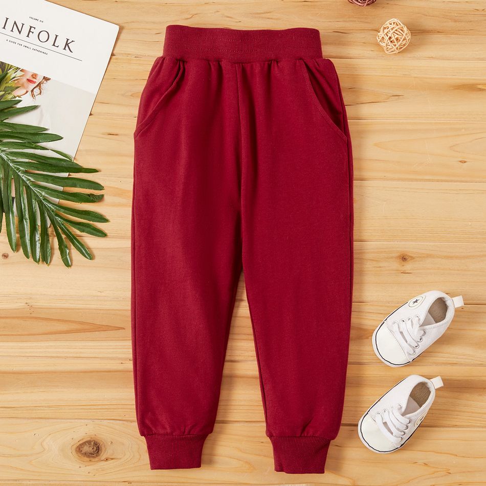 Baby / Toddler Solid Pocket Casual Pants Red big image 1