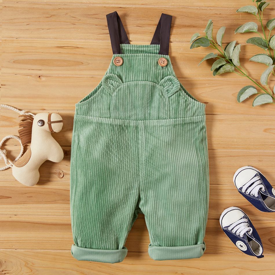 Baby Boy Solid Overalls Green big image 2