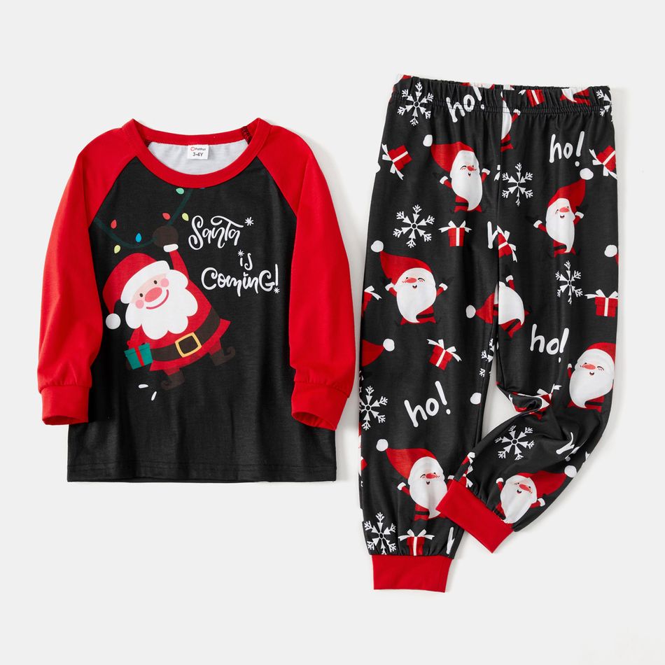 Natal Look de família Manga comprida Conjuntos de roupa para a família Pijamas (Flame Resistant) Bloco de Cor big image 4