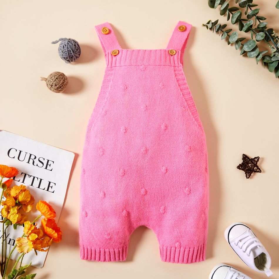 Baby Boy/Girl Knit Solid Overalls Jumpsuits Pink