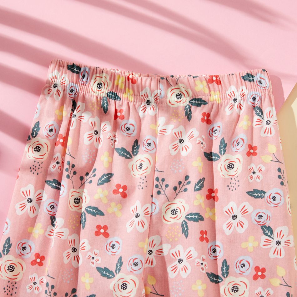 100% Cotton 3pcs Retro Floral Print Baby Pants Multi-color big image 6