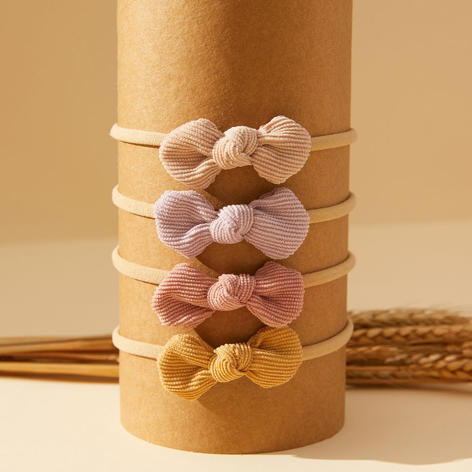 Pretty Bowknot Solid Hairband for Girls White big image 3