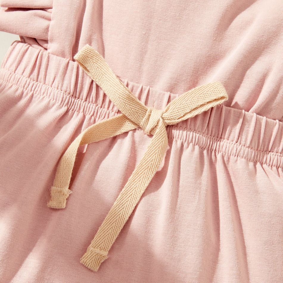 Bébé Fille Ourlet ondulé Décontracté Combinaisons Rose big image 4