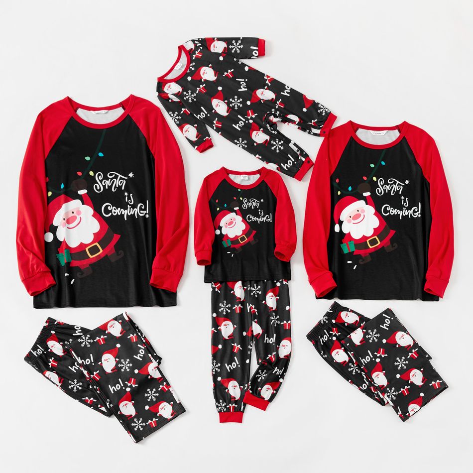 Natal Look de família Manga comprida Conjuntos de roupa para a família Pijamas (Flame Resistant) Bloco de Cor