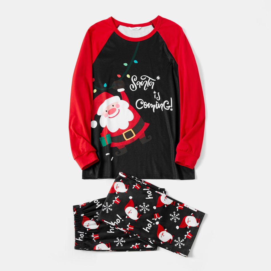 Natal Look de família Manga comprida Conjuntos de roupa para a família Pijamas (Flame Resistant) Bloco de Cor big image 3