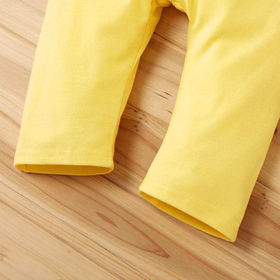 Baby / Toddler Girl Casual Solid Jumpsuits Yellow big image 3