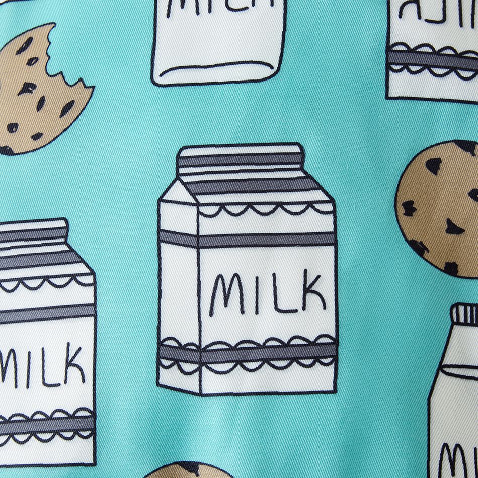 1pc Baby Boy & Girl Cookie Milk Print Pants Overalls Blue big image 4