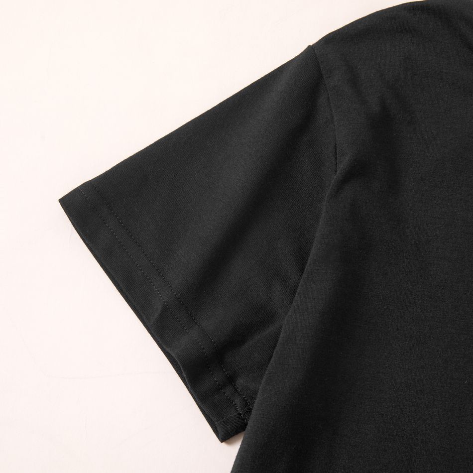Criança Menino Bolso cosido Camuflado Manga curta T-shirts Preto big image 5