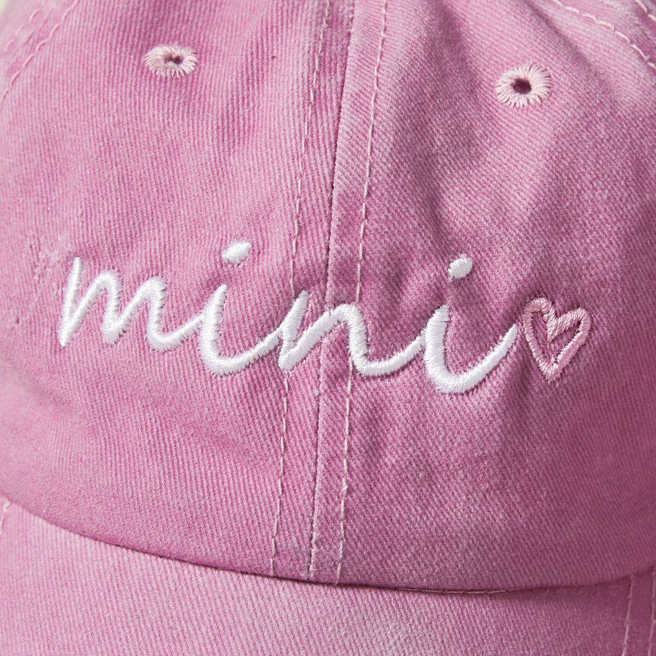 Letter Print Baseball Caps for Mommy and Me Pink big image 3