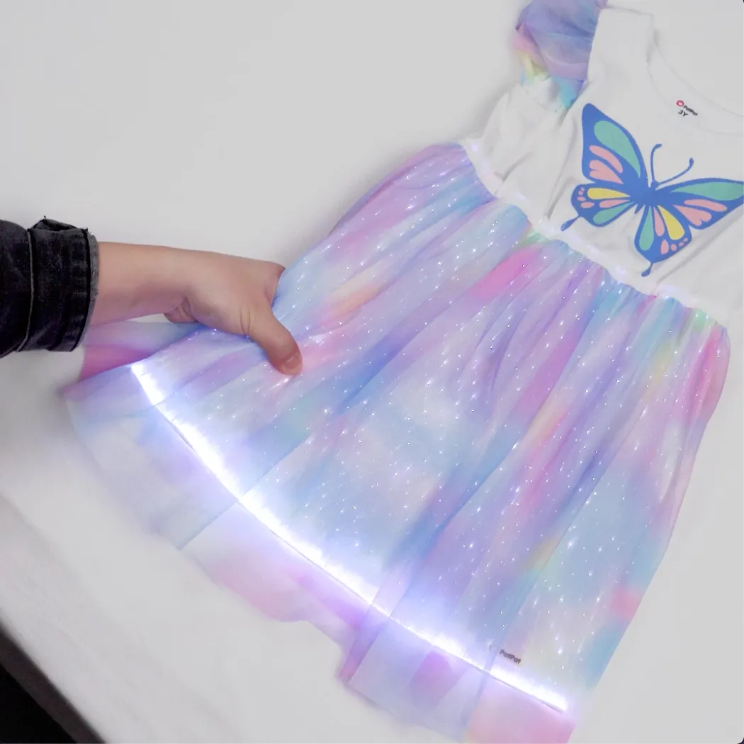 Go-Glow Illuminating Sleeveless Dress with 3D Light Up Swan Including Controller (Built-In Battery) Black big image 1