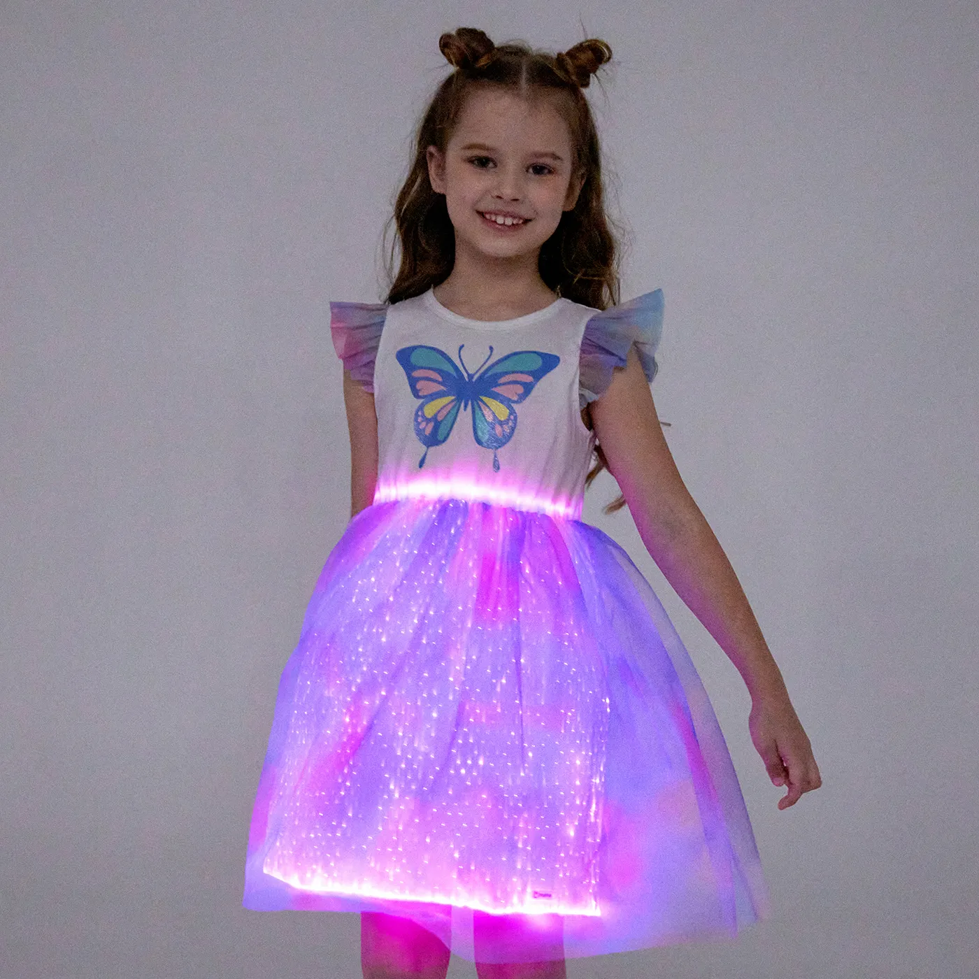 Go-Glow Illuminating Butterfly Dress With Light Up Skirt Including Controller (Built-In Battery) Multi-color image 1