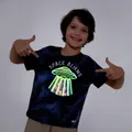 Go-Glow Illuminating T-shirt with Light Up UFO Including Controller (Built-In Battery) Dark Blue image 1