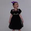 Go-Glow Illuminating Toddler Dress with Light Up Cat Pattern Including Controller (Battery Inside) Black image 1