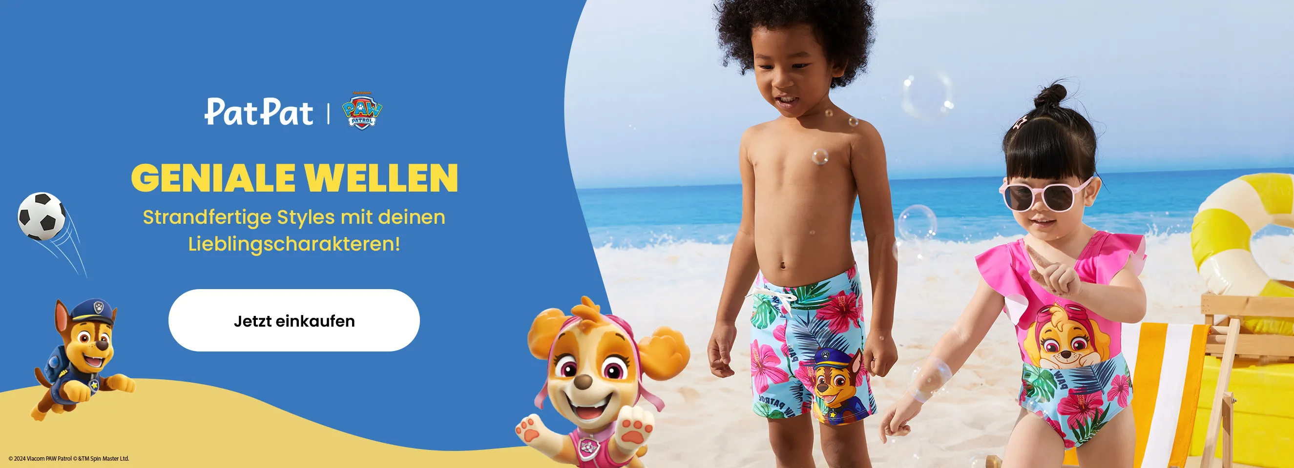 Click it to join Swimming suit with Paw Patrol activity