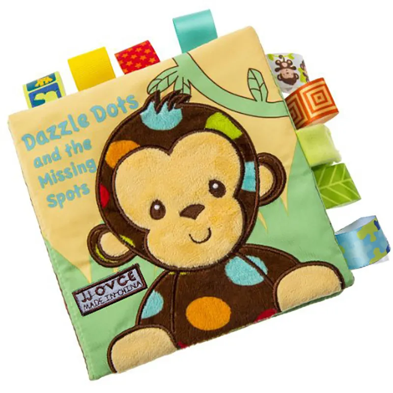 adorável animal macaco cachorro ovelha coruja pano bebê livro inteligência desenvolvimento brinquedo educacional pano macio aprendizagem cognize livros 4 páginas  image 3