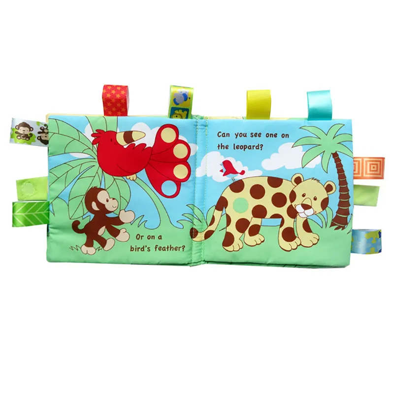 adorável animal macaco cachorro ovelha coruja pano bebê livro inteligência desenvolvimento brinquedo educacional pano macio aprendizagem cognize livros 4 páginas  image 6