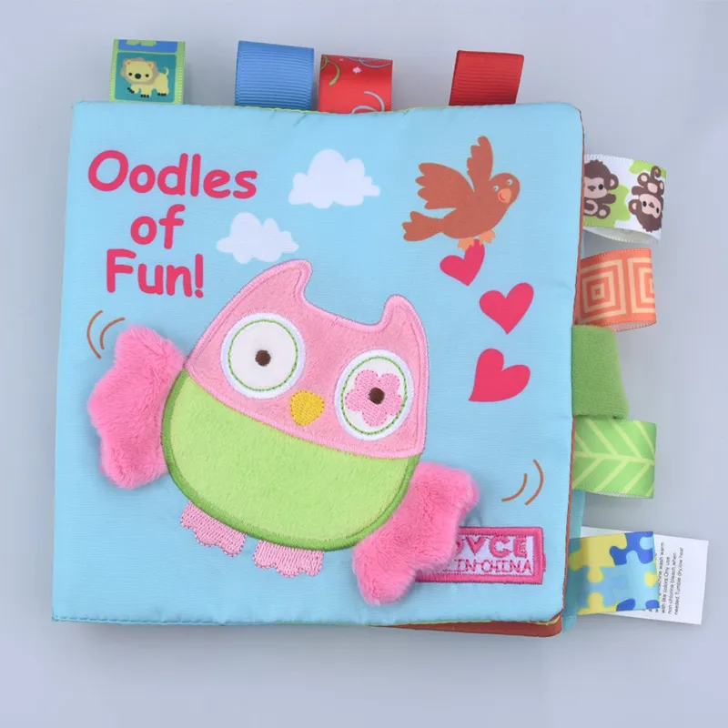 adorável animal macaco cachorro ovelha coruja pano bebê livro inteligência desenvolvimento brinquedo educacional pano macio aprendizagem cognize livros 4 páginas Rosa