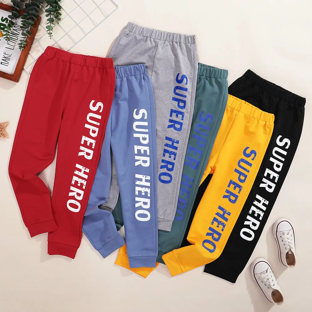 Trendy Kid Boy Letter Print Elasticized Leggings big image 5