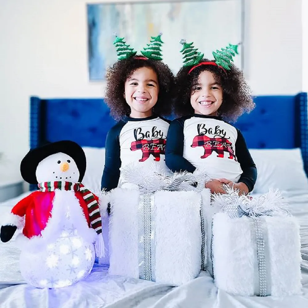Plaid Bear Family Matching Pajamas Sets(Flame Resistant)  image 5