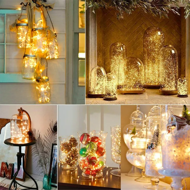 Lámpara de cadena flexible de luz led, lámpara de armario de alambre de cobre, decoración de estantería, banquete de boda  big image 6