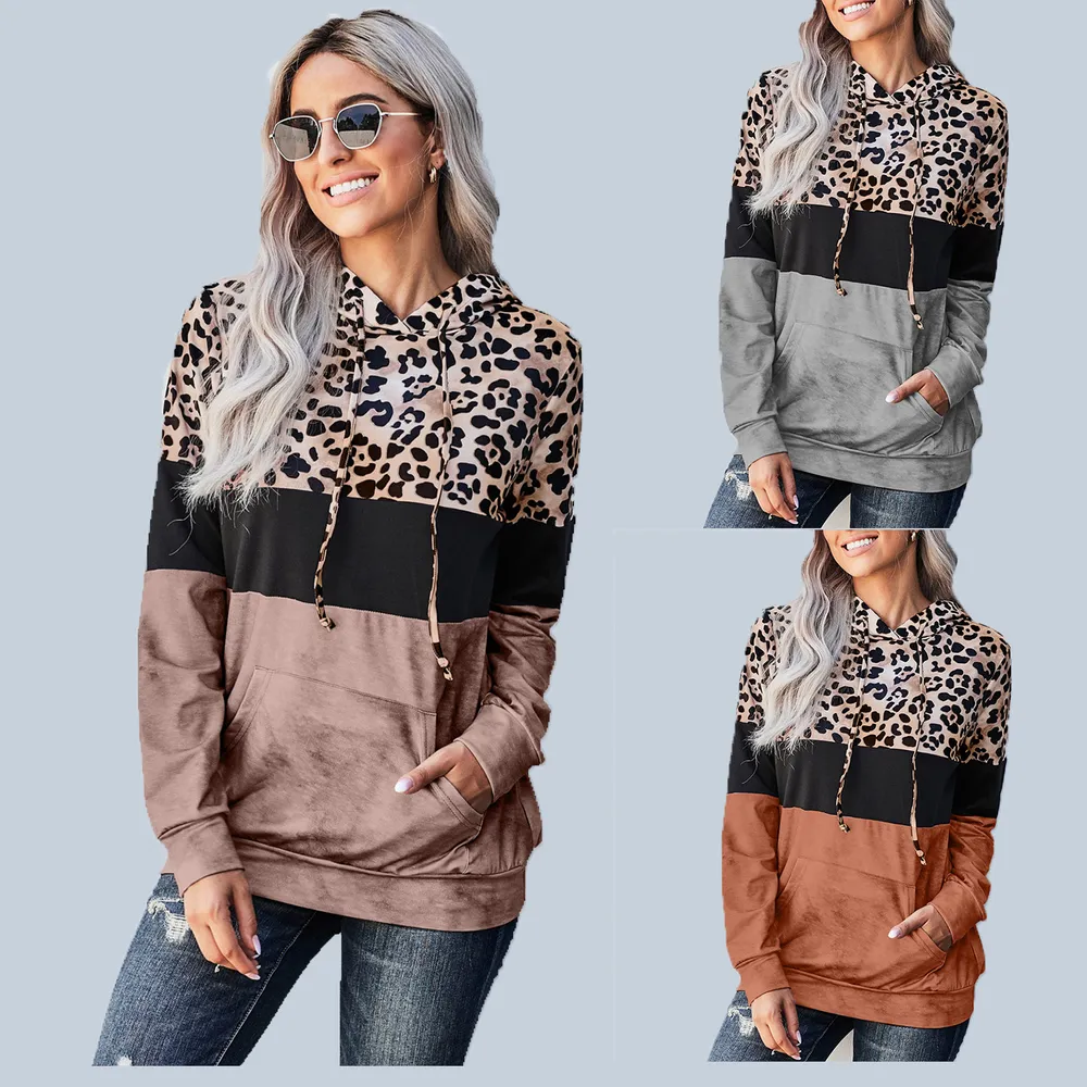 con cappuccio leopardato full print manica lunga normale con cappuccio big image 4